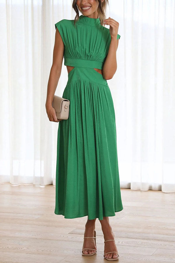 Claudia | Vestido midi con abertura y bolsillos