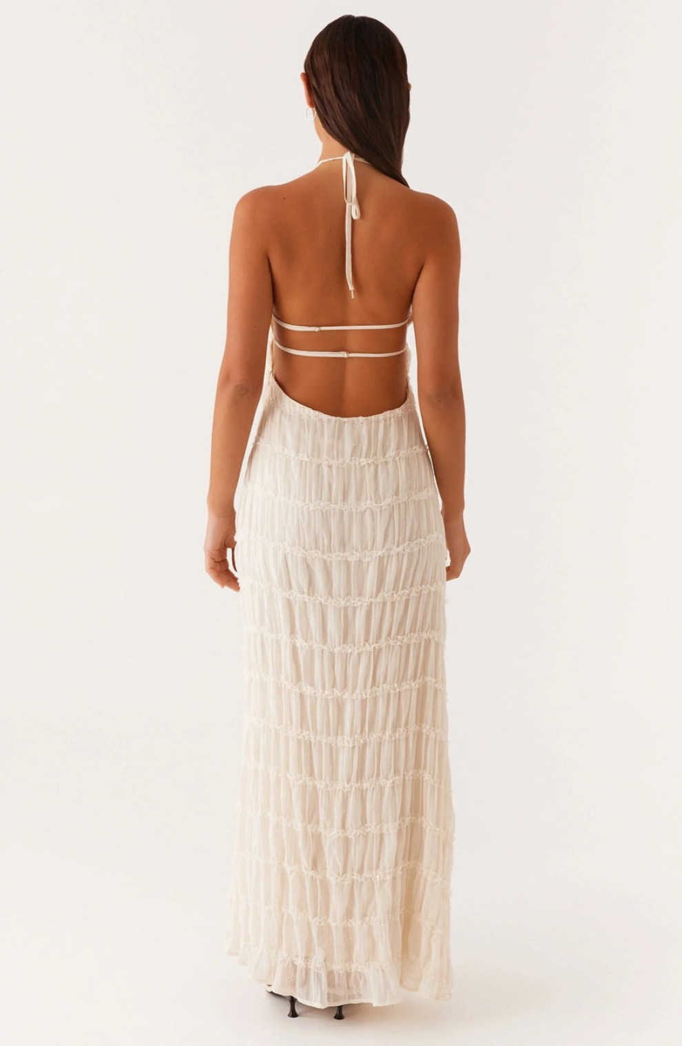 Caroline | Vestido maxi halter texturizado