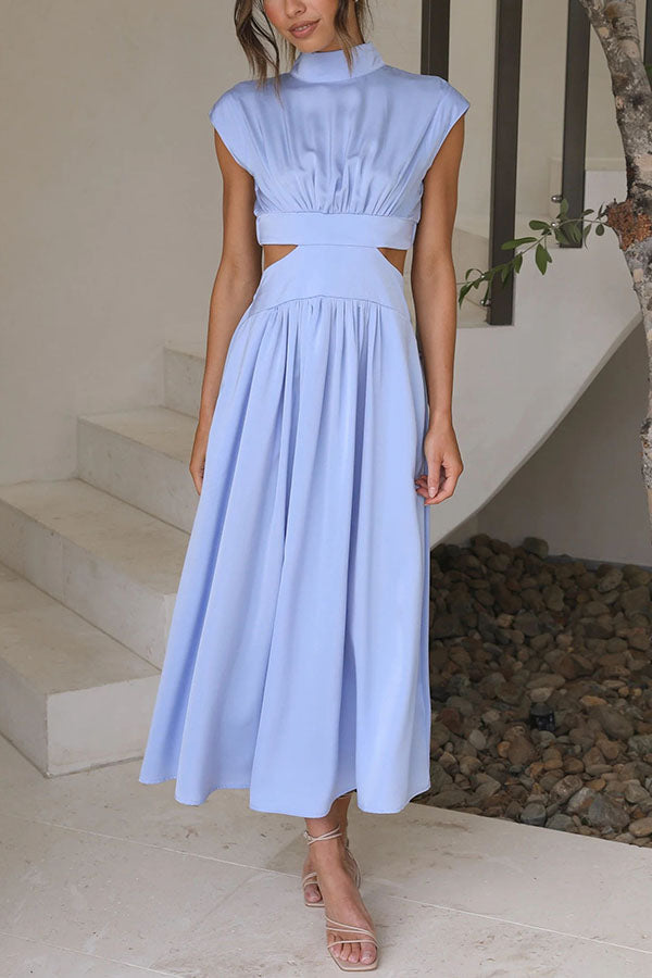 Claudia | Vestido midi con abertura y bolsillos