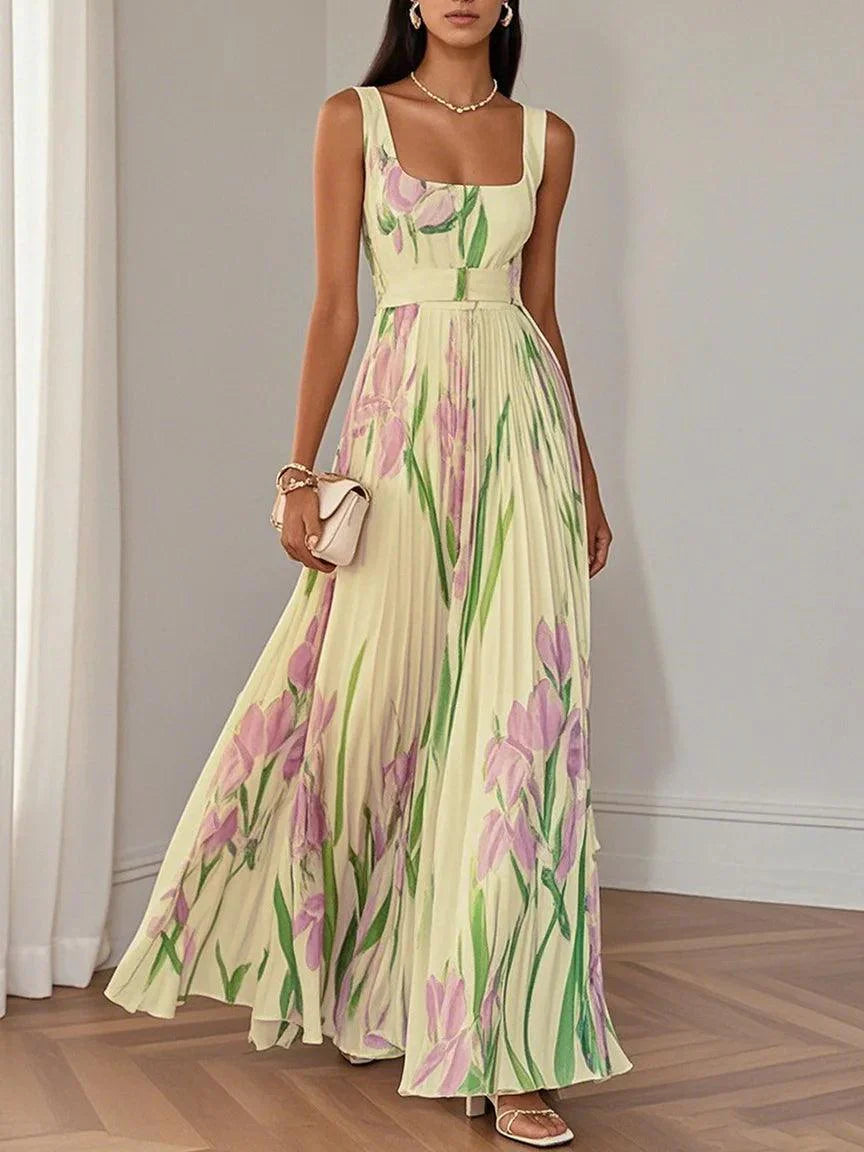 Livia | Vestido maxi plisado