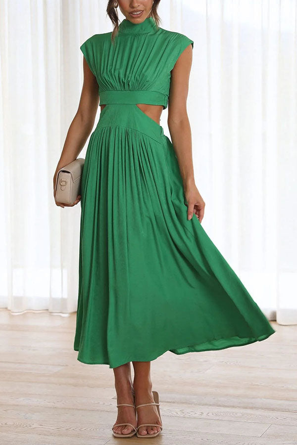 Claudia | Vestido midi con abertura y bolsillos