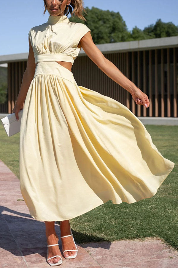 Claudia | Vestido midi con abertura y bolsillos