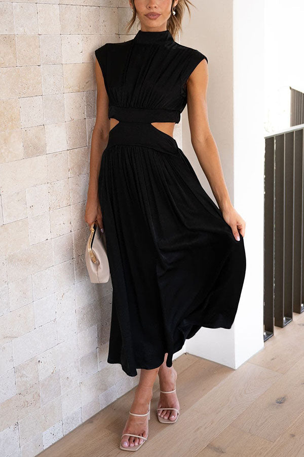 Claudia | Vestido midi con abertura y bolsillos