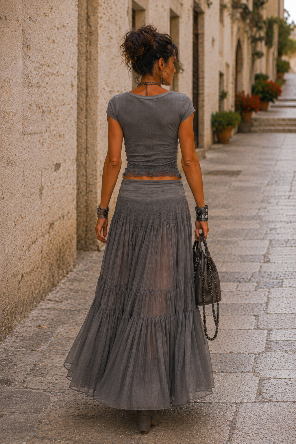 Noa™ | Conjunto boho chic con falda larga