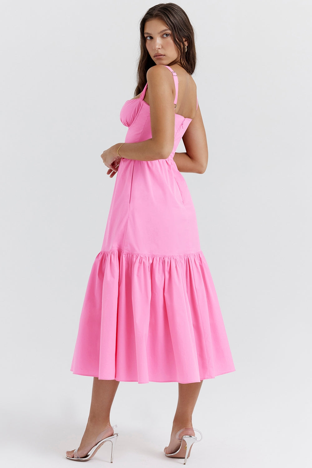 Elia | Vestido midi rosa