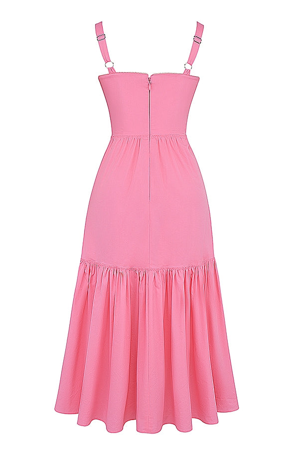 Elia | Vestido midi rosa