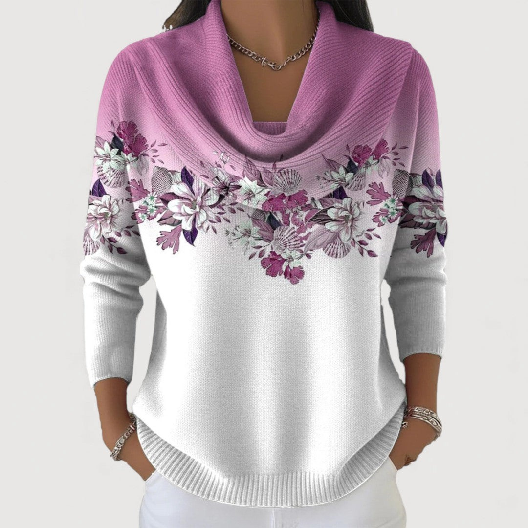 Alora™ | Jersey floral con cuello suave