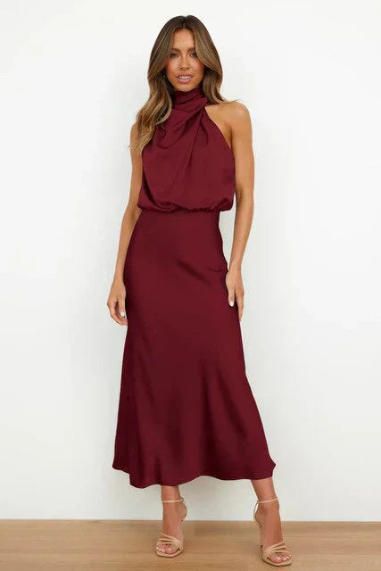 Beatriz | Vestido midi con hombros descubiertos