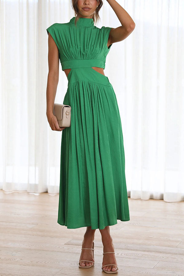 Claudia | Vestido midi con abertura y bolsillos