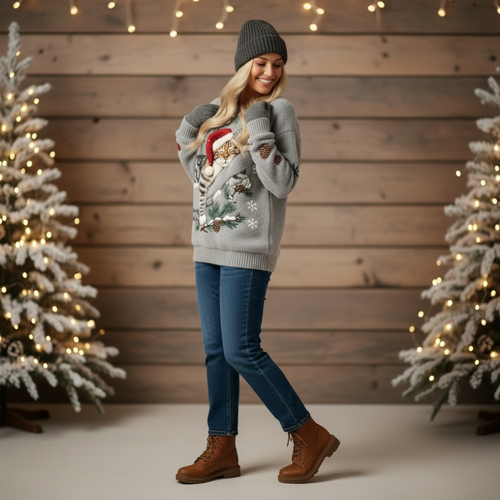 Serena | Suéter de gato para invierno/Navidad