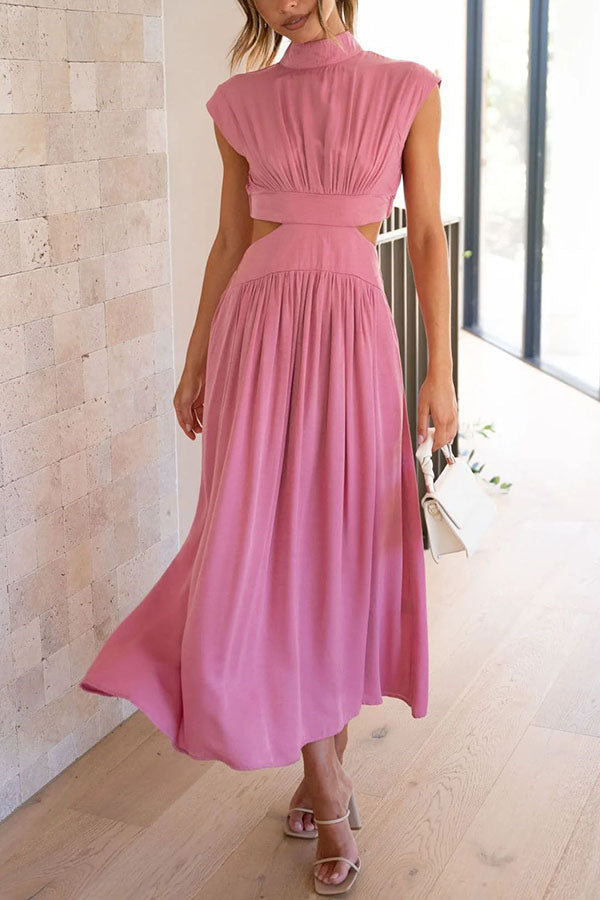 Claudia | Vestido midi con abertura y bolsillos