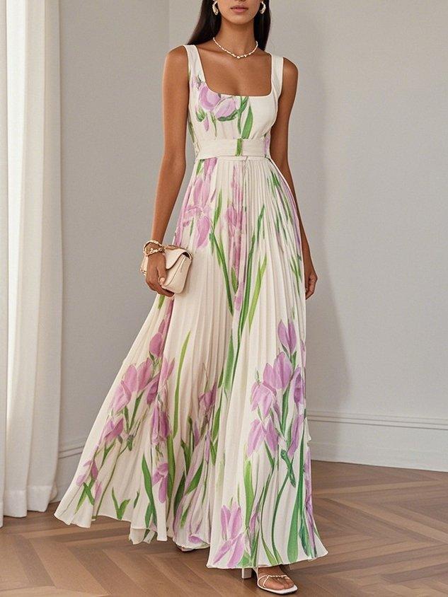 Livia | Vestido maxi plisado