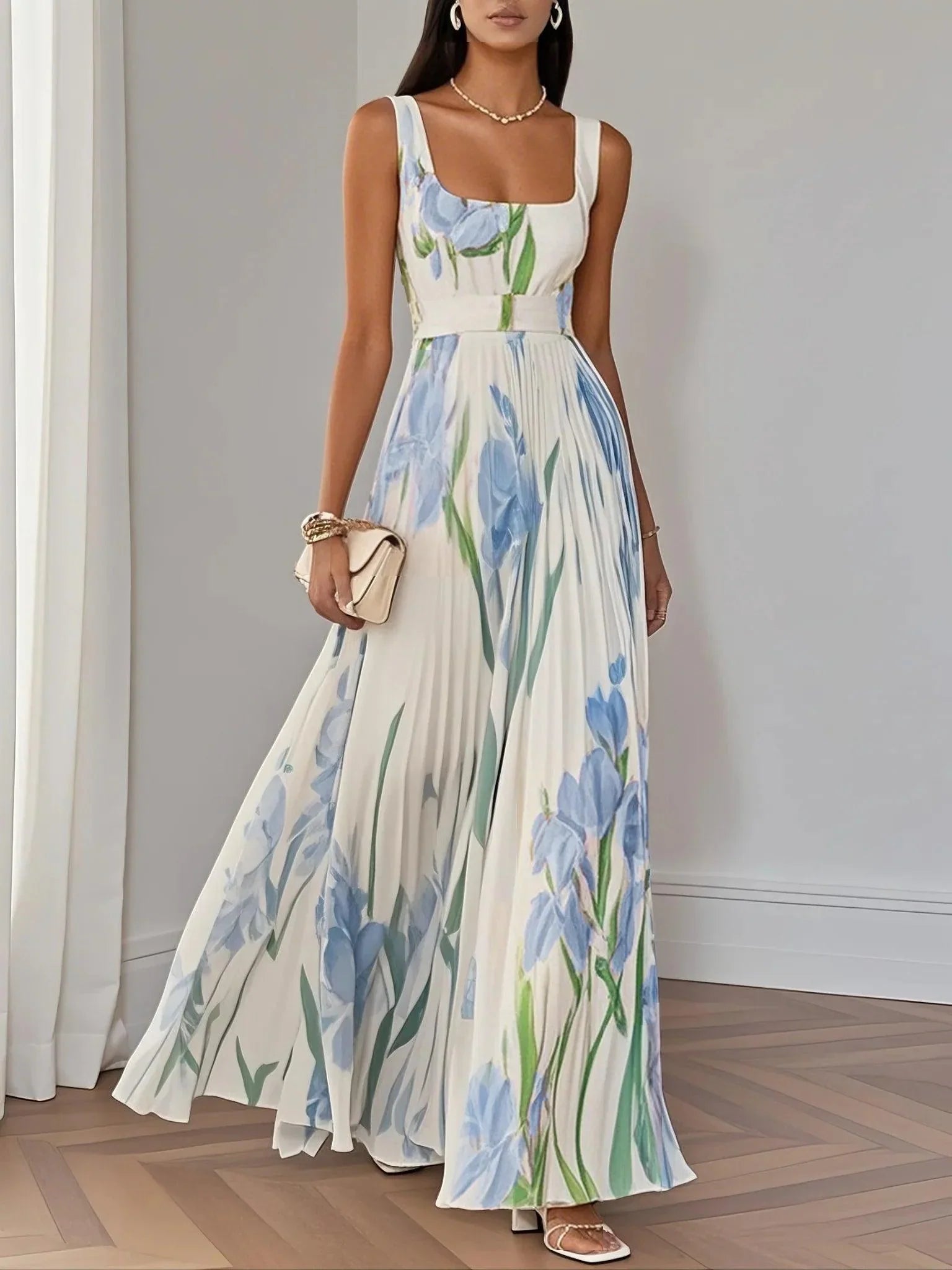 Livia | Vestido maxi plisado