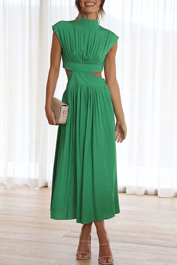Claudia | Vestido midi con abertura y bolsillos