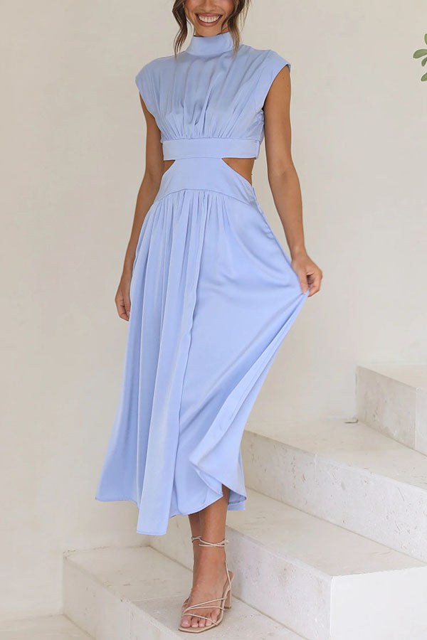 Claudia | Vestido midi con abertura y bolsillos