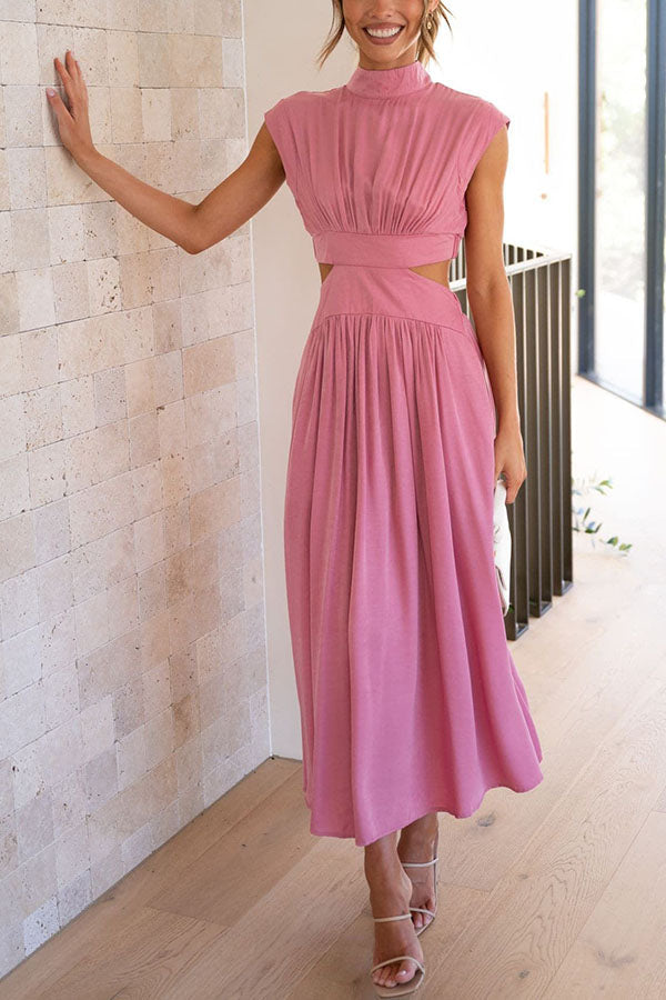 Claudia | Vestido midi con abertura y bolsillos