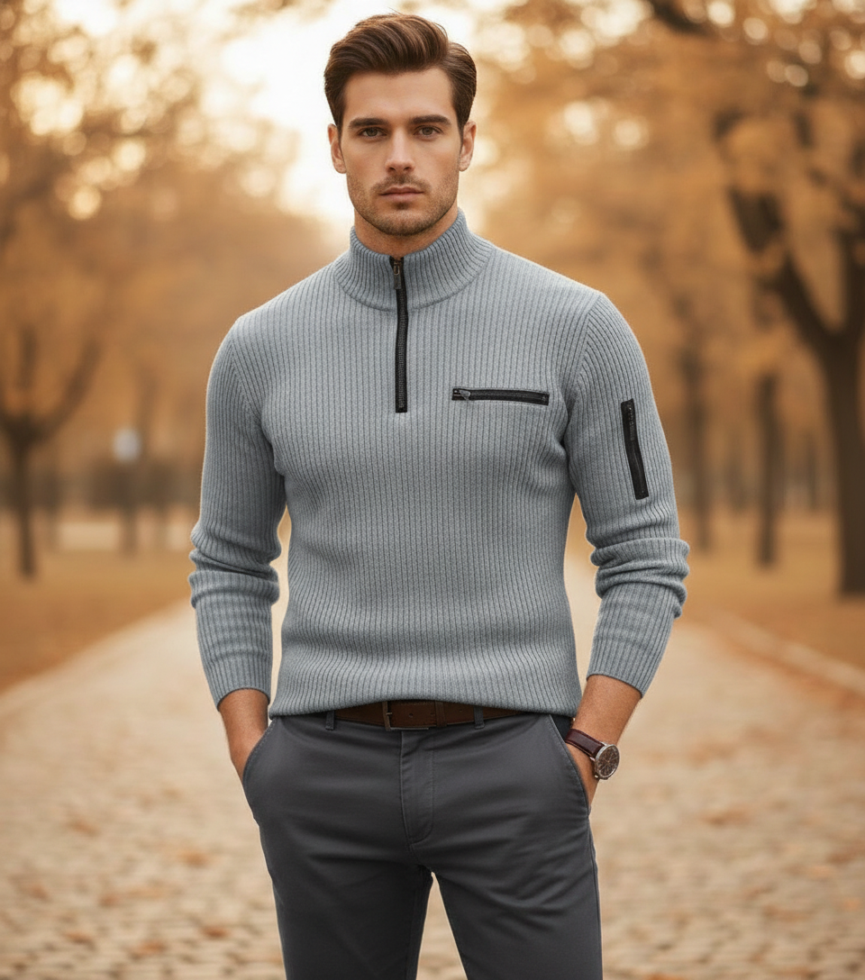 Leo | Camisa de manga larga con cierre de cremallera