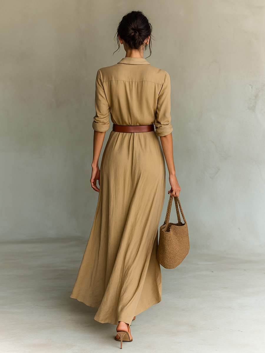 Clara™ | Vestido Maxi con Cinturón