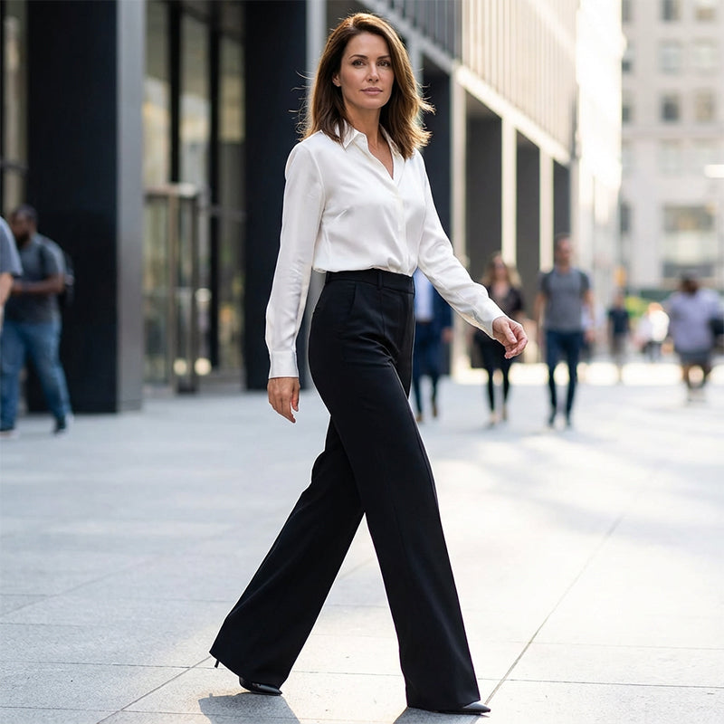 Sara™| Pantalón sastre de cintura alta